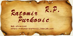 Ratomir Purković vizit kartica